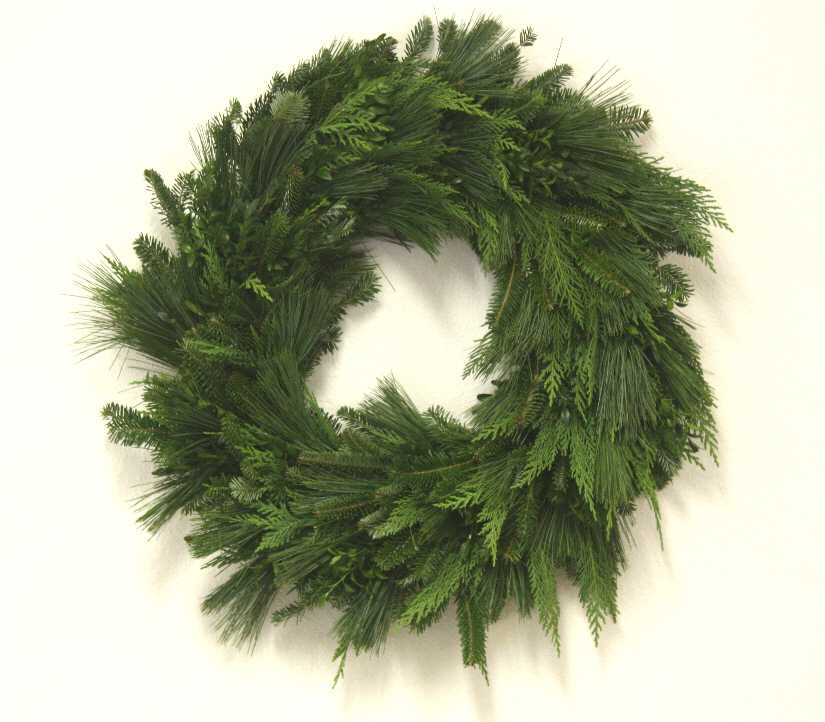Southern Mixed Evergreen Round Wreaths - Alpha Fern
