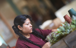 Alpha Fern Employee Arranging and Packaging Greenery